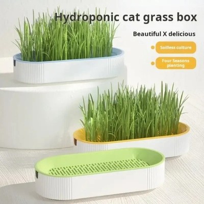 Cat Grass Planting Box Growing Plant Box Hydroponic Soil-Free Cat Snacks *