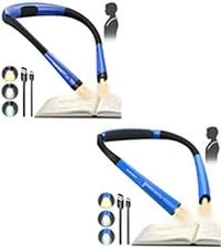 Glocusent LED Neck Reading Light, Book Light for Reading in Bed(2 Pack)