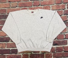 VTG 90s Nike Air Mini Swoosh Spell Out Crewneck Sweatshirt Grey Men s Large USA