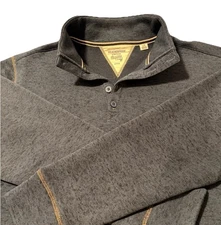 Weatherproof Vintage Button Pullover with Fleece Lining Size Large Blue