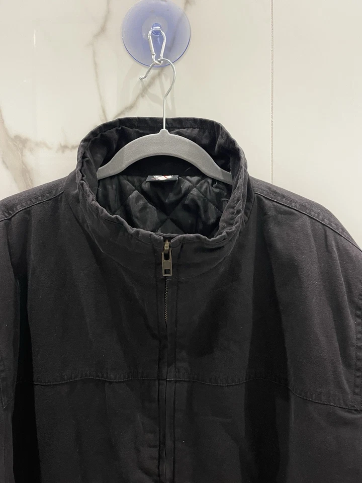 Chaqueta acolchada negra oculta para llevar con funda de pistola lisa abrigo CCW discreto de 3 estaciones Foto 2 de 4