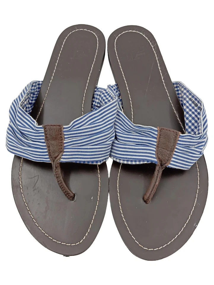 GÖRTZ 17 Tongs Femme Marron Bleu Rayures Noeuds (EU 40) - Photo 2/4