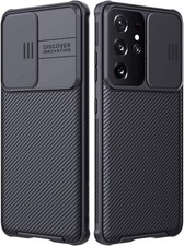Samsung Galaxy S21 Ultra Case with Camera Cover, Slim Fit Protective Hard PC Bac