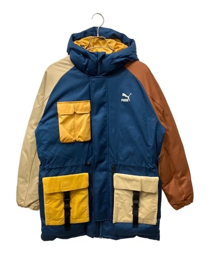 PUMA Retro Block Down Jacket Men's Size XL Blue/Yellow - product listing photo