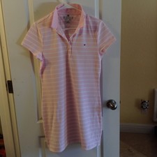 NEW $129 Tommy Hilfiger Women's Slim Fit Short Sleeve Polo LOGO Dress     sz  L