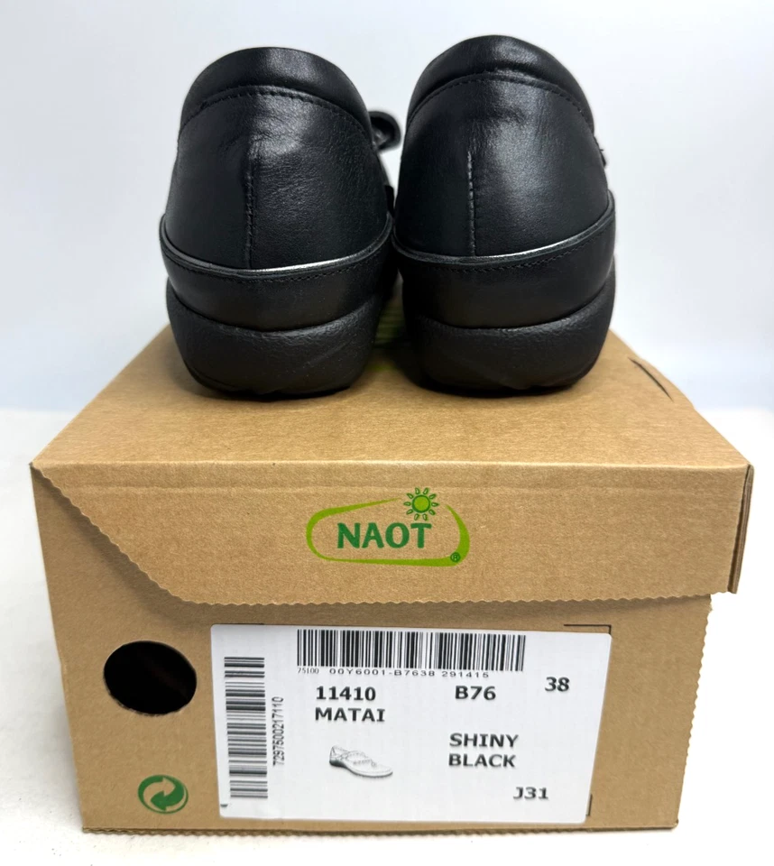 Naot Negro Charol Gamuza Mary Jane Matai Remolino Pisos Talla 38 EE. UU. 7 Foto 3 de 4