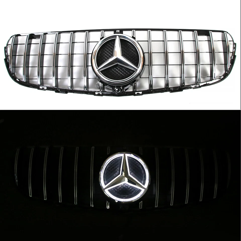 Grill For 2015-2019 Mercedes Benz X253 GLC300 GLC250 GLC43 W/LED Emblem Grille Foto 3 de 4