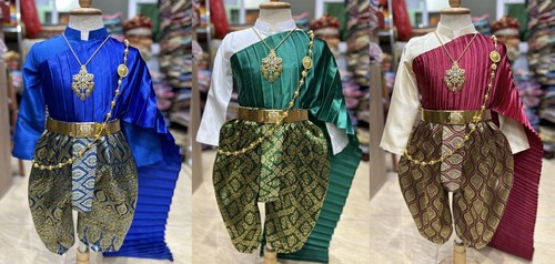 Thai Traditional Khmer Wedding Dress Kids Girl Thai Dance (Age 1-9 yr) - Picture 4 of 17