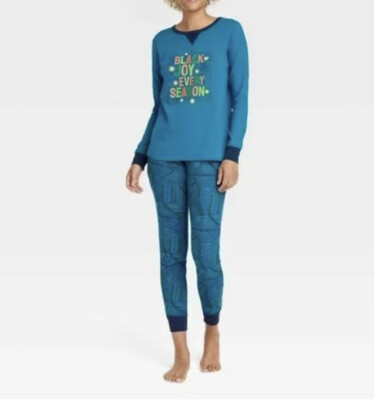 Women s Wondershop  Black Joy Every Season  2pc Sleep Set Blue Size 4X NWT