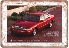 Vintage 1998 Mercury Grand Marquis Auto Ad Reproduction Metal Sign A12194