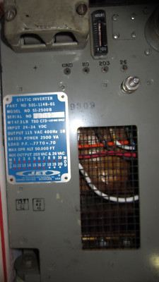AIRCRAFT PART JET ELECTRONICS STATIC INVERTER P/N 501-1148-01 MODEL SI 2500B