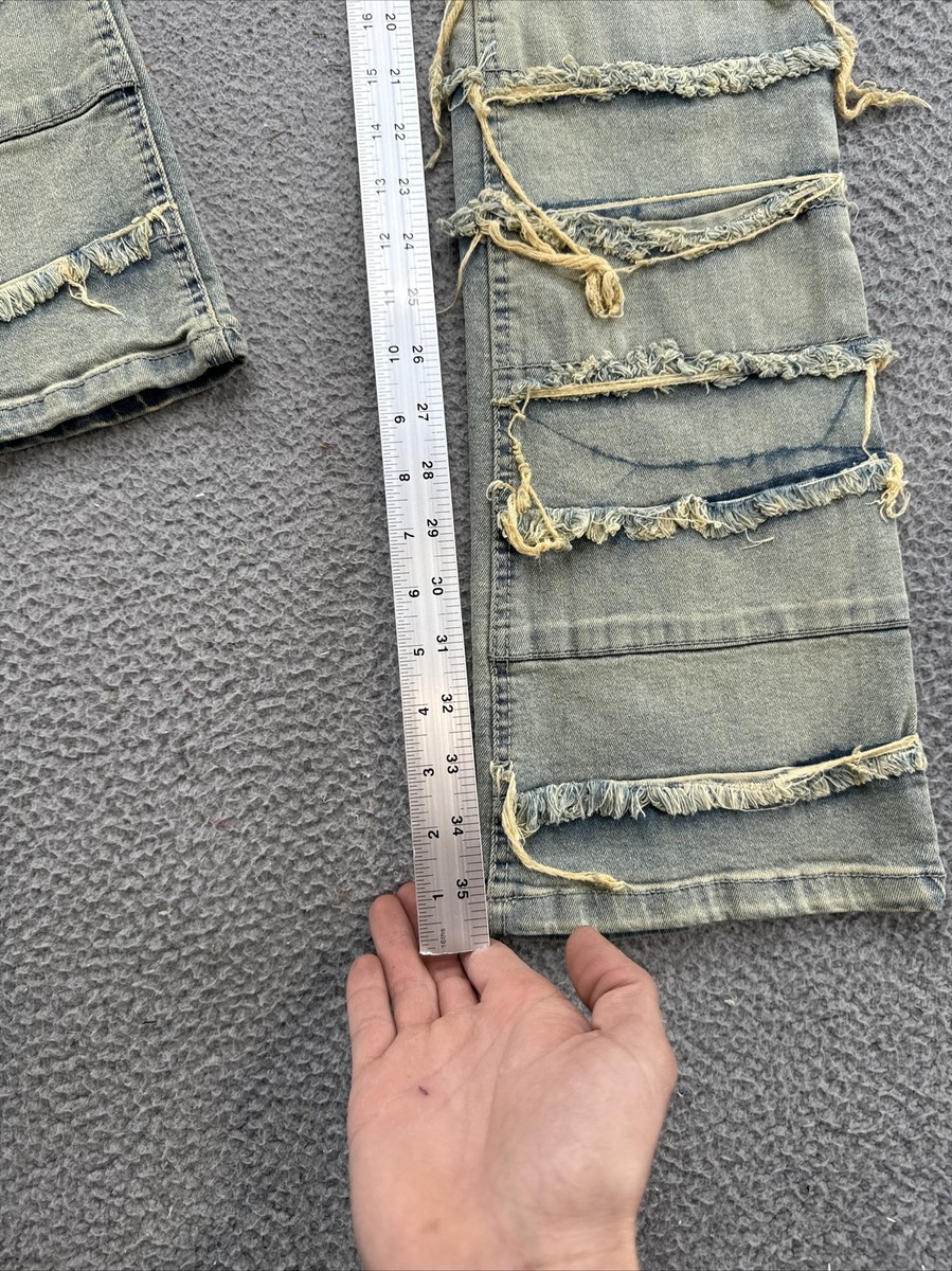 Taker Frayed Edge Distressed Skinny Worn Look Jeans In Men's Taker Frayed Edge Distressed Skinny Worn Look Jeans In Men's