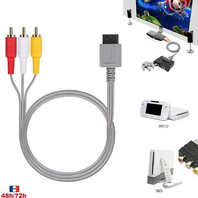 Cable Audio/Vidéo AV RCA TV Moniteur Nintendo Wii U WiiU1,8m
