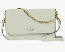 Kate Spade Madison Flap Crossbody Bag Mint Green Leather Chain Purse KC586 $299