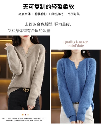 Suéter para mujer 100 % cachemir puro manga larga  - Imagen 17 de 30