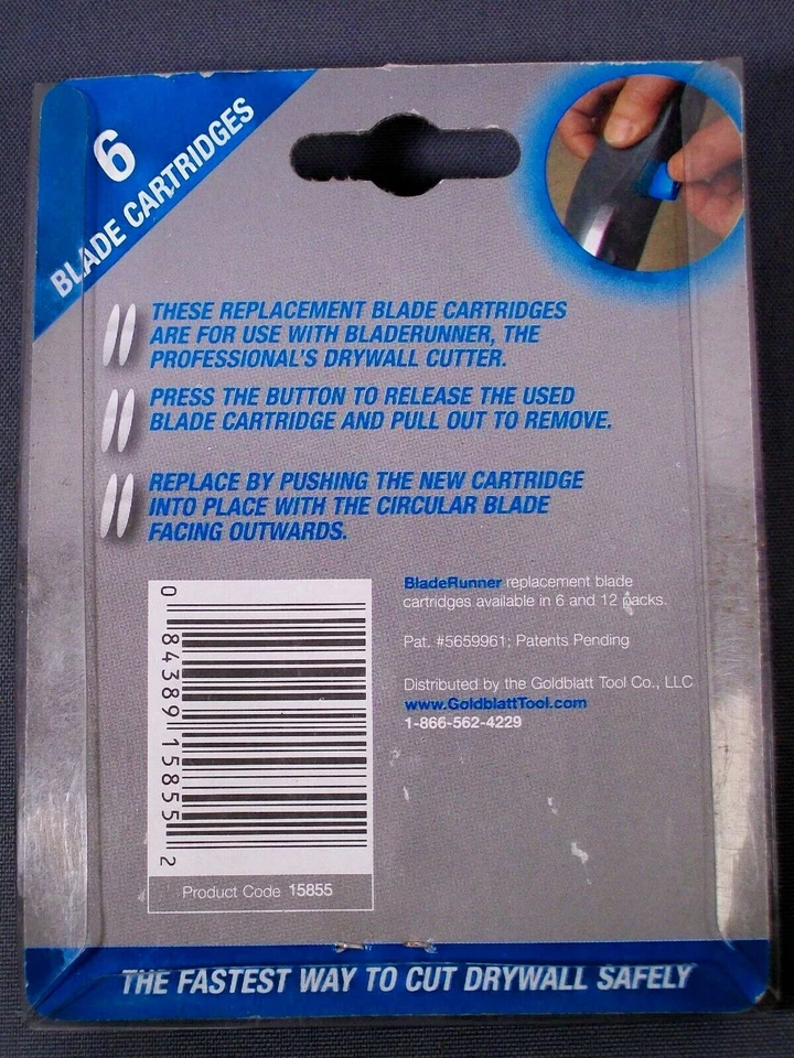 GOLDBLATT BLADE RUNNER 6PC REPLACEMENT BLADES DRYWALL CUTTER WALLBOARD 15855 - Image 2 of 4