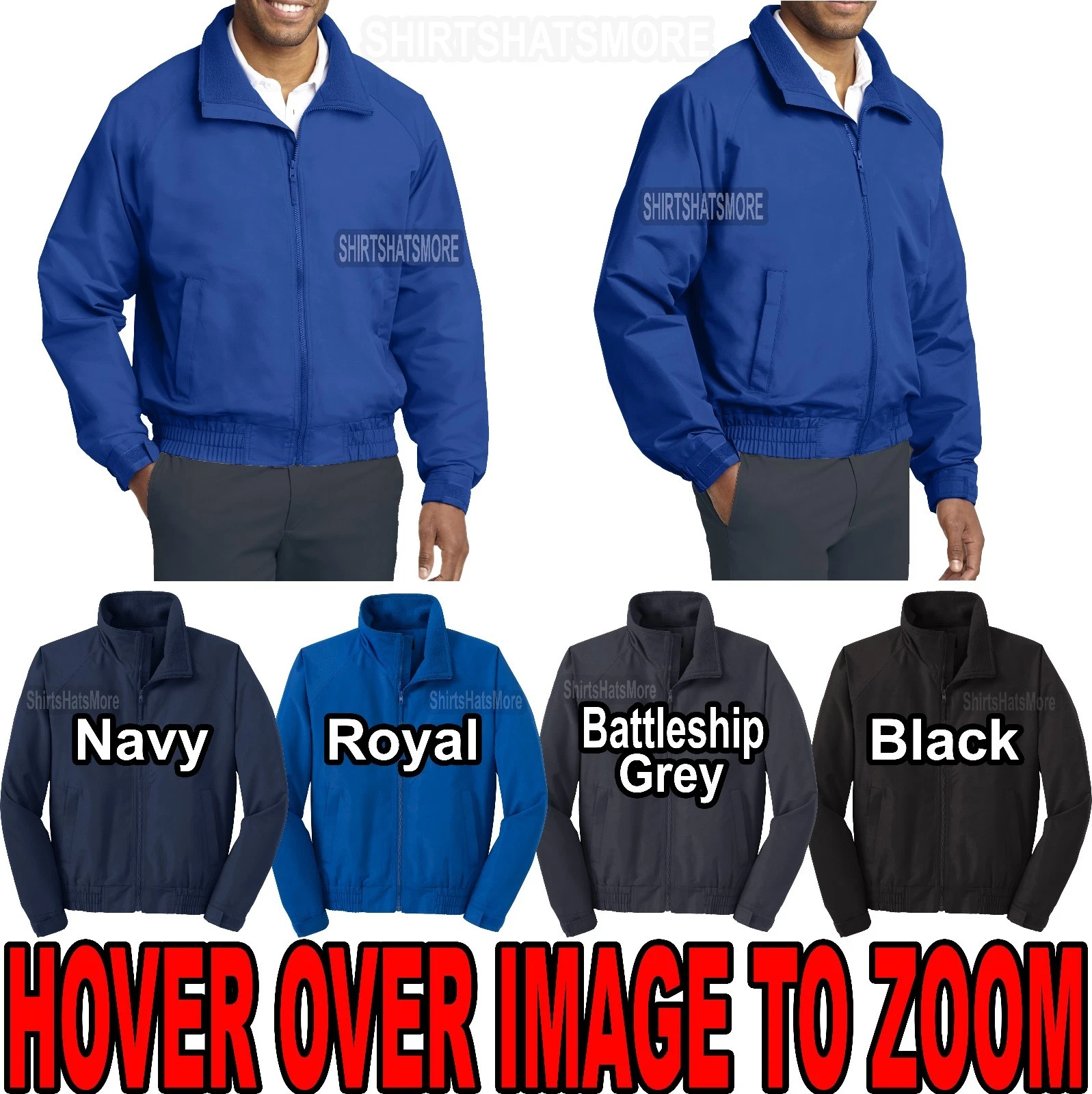 Mens FLEECE LINED Water Resistant Jacket XS, S, M, L, XL, 2XL NEW