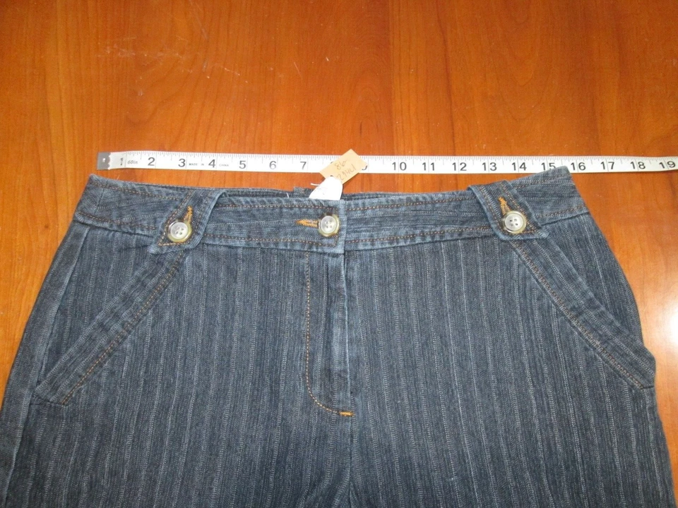 Dressbarn Бермуды Jean шорты женщин размер 8 талии 31 в полоску эластичной 86-29401 - Изображение 4 из 4