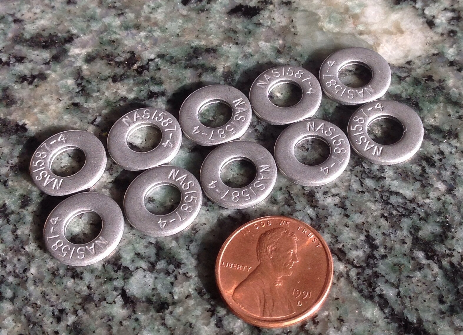 10 military grade flat washers NAS1587 4 1/2 x 1/4 x 1/16 new stainless ...