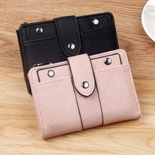 US Women Girl Short Wallet Leather Small Clutch Coin Purse Card Holder Handbag