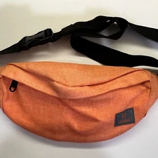 TINYAT Fanny Pack Waist Pack Adjustable Belt Orange Lining Zipper Pockets NWOT