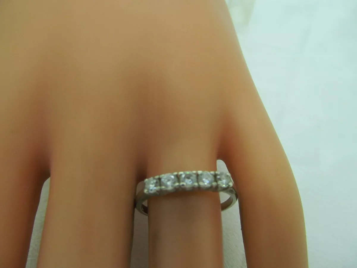 Diamonique floral eternity band on sale ring