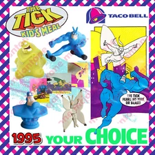 Taco Bell 1995 THE TICK Comic Cartoon Superhero Hero INSECT Bug YOUR Toy CHOICE