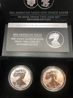 2021 $1 Reverse Proof American Silver Eagle Designer Edition 2pc Set OGP COA