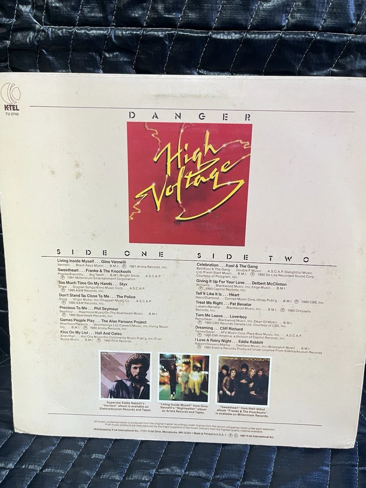 K-Tel Danger High Voltage LP 1981 EX/EX Police, Loverboy, Styx, Heart TU-2740 - Image 3 of 3
