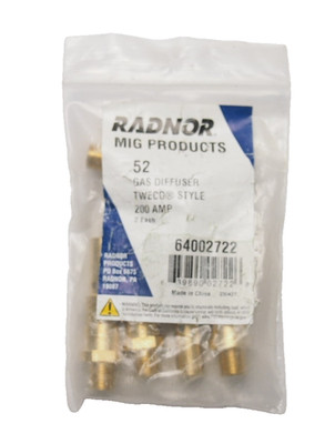 Radnor 52 Mig Products Gas Diffuser Tweco Style 200A 64002722 (5-Pack)