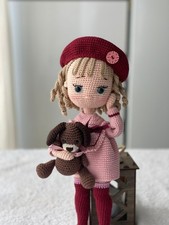 Crochet Princess Doll, Handmade Cotton Amigurumi Toy, Gift Idea