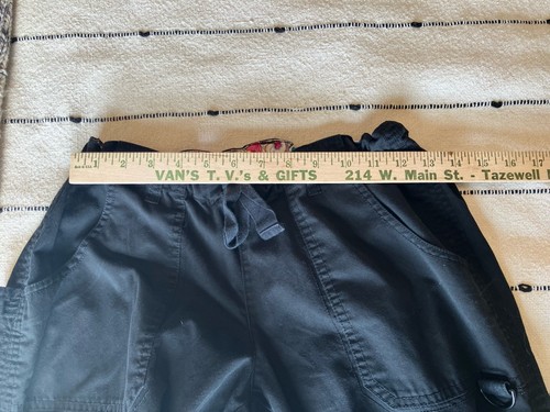 Koi 701 XS Lindsey Cargo Scrub Pants Black Poly Cotton Drawstring Elastic Waist - Picture 6 of 8