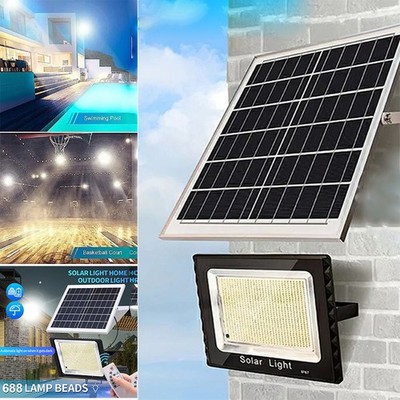 800W 688LEDs Solar Flood Light Outdoor Street Light Dusk to Dawn Flood Wall Lamp