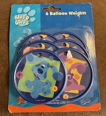 Vintage 2001 Blues Clues 6 Balloon Weights Viacom Tapper Party Supplies Magenta