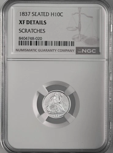 1837 H10C LIBERTY SEATED HALF DIME NGC XF DETAILS "SCRATCHES" 8404748-020