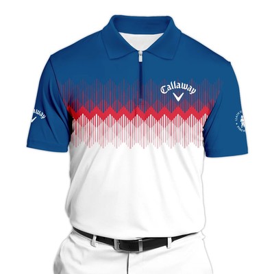 callaway 124th us open pinehurst zipper polo shirt blue red