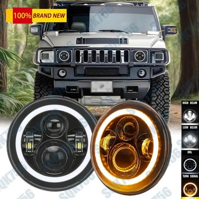 7inch LED Headlight Halo Hi-Lo Sealed Beam For Hummer AM General H1 H2 H3