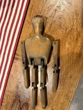 Wood doll primitive antique Folk Art Americana Jig
