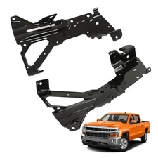 2-Pack Front Inner Bumper Bracket Set Left and Right Side Black Replacement 