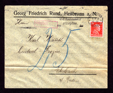 DR Brief  HEILBRONN (NECKAR) - Eberbach - 5.3.28 - Mi.391 "Nachgeb&uuml;hr" -Stempel