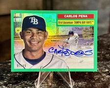 2025 Topps Archives CARLOS PENA #/99 GREEN FOIL FAN FAVORITES AUTO 56FFA-CP Rays