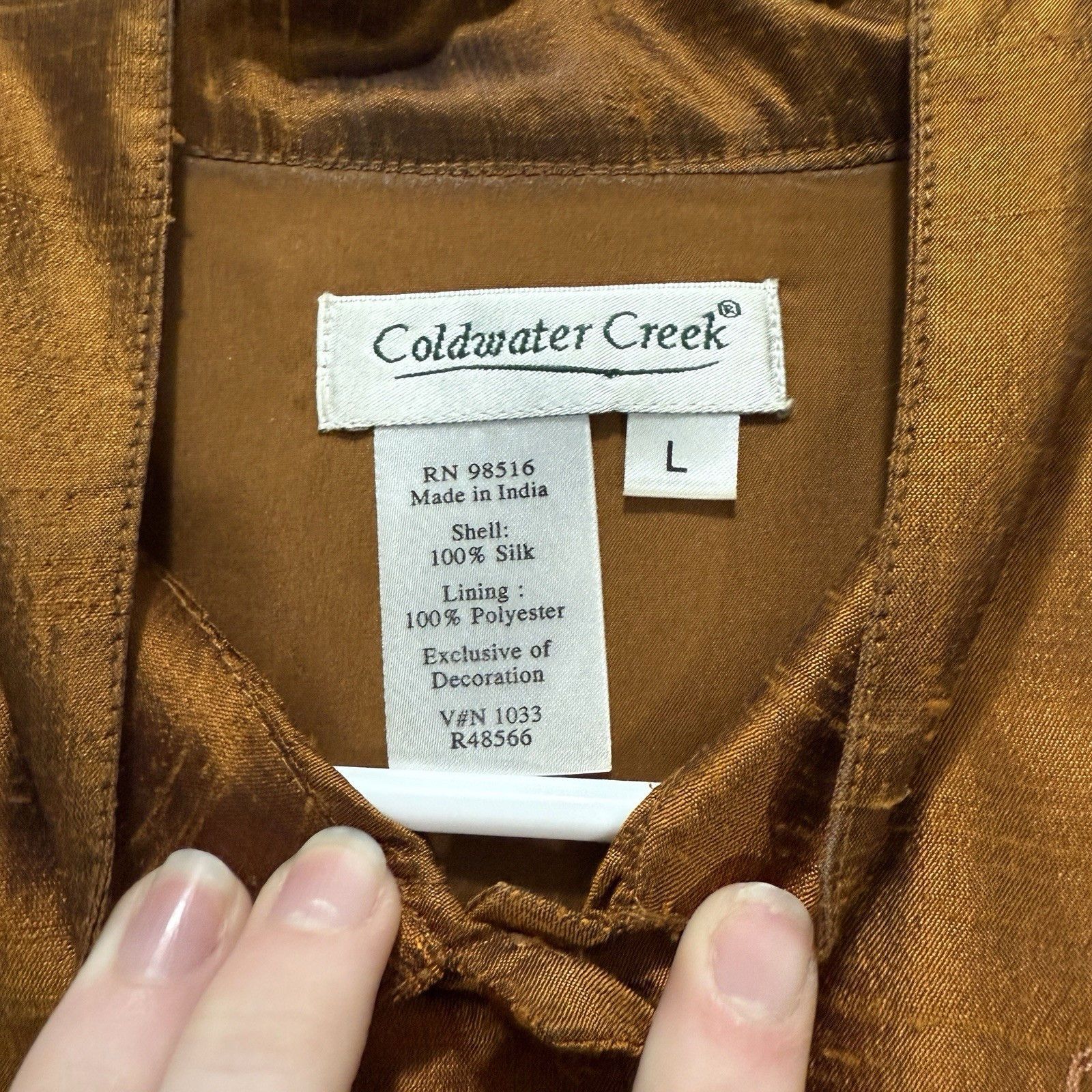 Coldwater Creek Large Silk Embroidered Mandarin C… - image 3