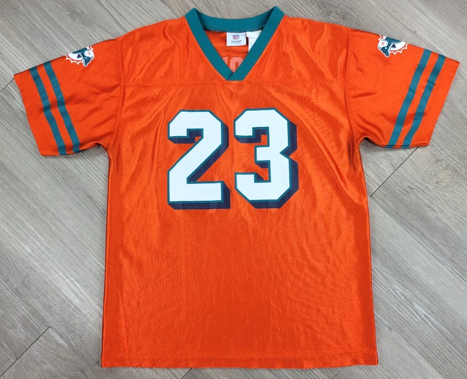 Camiseta Miami Dolphins Ronnie Marrón #23 Niños XL (18-20) Naranja Manga Corta Foto 2 de 4