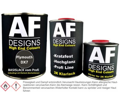 Autolack für Plymouth DX7 Black 1,25L Klarlack Set