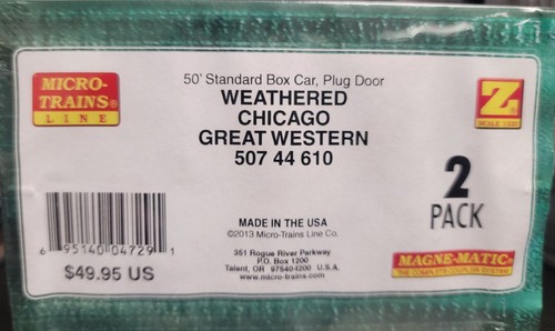 Z MICRO TRAINS 507 44 610 CGW Chic G West Weathered 50' Std Boxcar, p Door - Picture 2 of 2