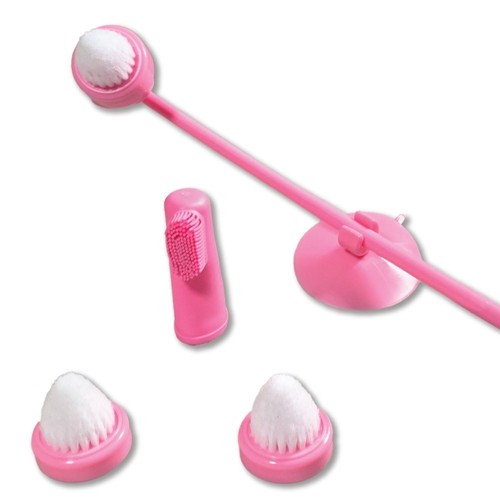 My Shiney Hiney Silky Soft Bristle Personal Cleansing Kit, Coral - Picture 2 of 2