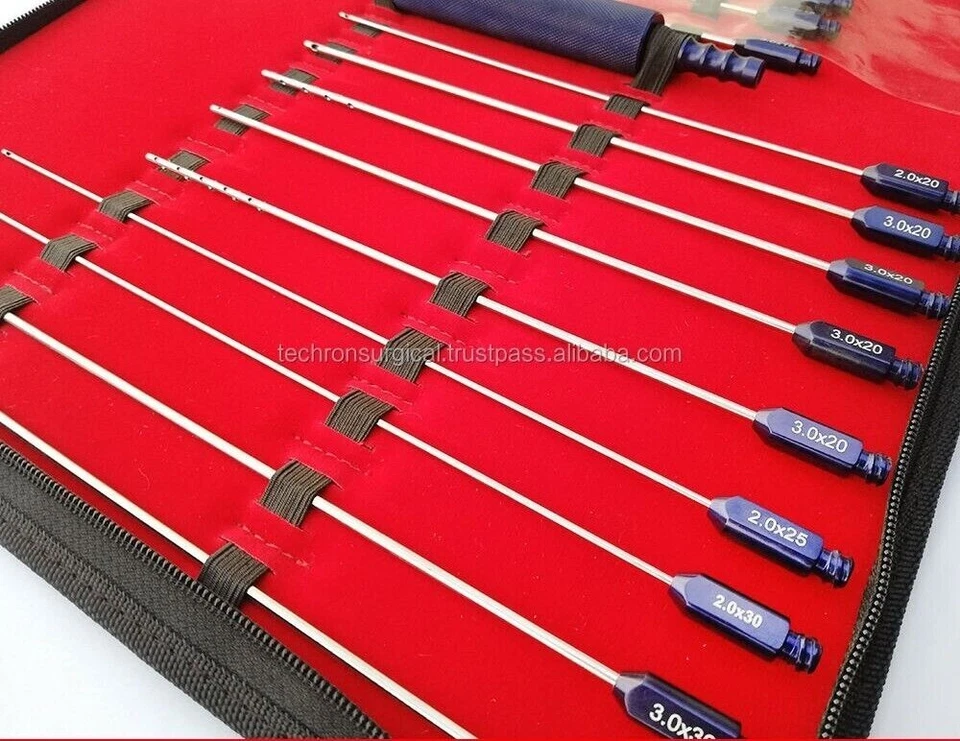 Juego de 24 cánulas de liposucción de cuerpo completo Luer lock injerto de grasa cirugía estética Foto 3 de 4