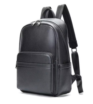 ''Men s Genuine Leather Backpack Business School Laptop Waterproof Travel Bag''
