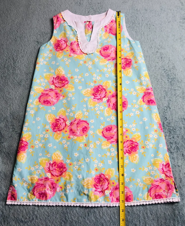 Kelly’s Kids Floral Dress, Aqua/Pink/Yellow, Girl’s Size 8-10 - Image 3 of 4