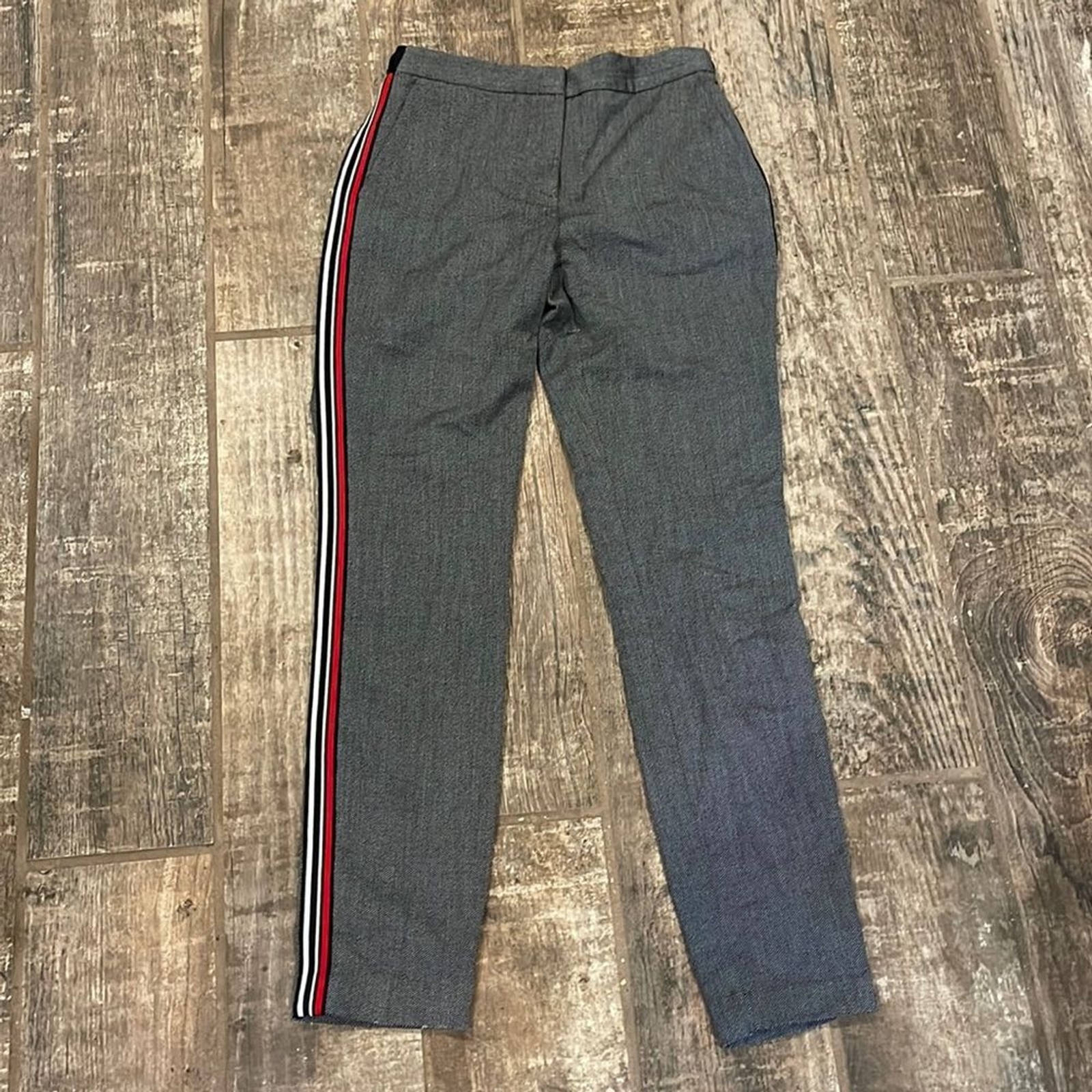 ZARA Basic Red White Side StripeTrouser Pant XS - image 1